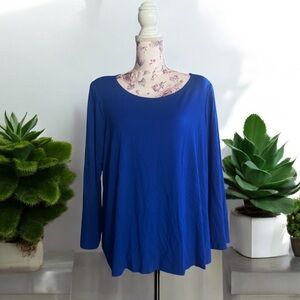 Eileen Fisher Royal Blue 3/4 Sleeve Blouse